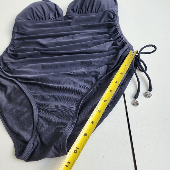 DKNY Women's BLACK Adjustable Side Halter One-Piece Swimsuit US 12 - Picture 11 of 16